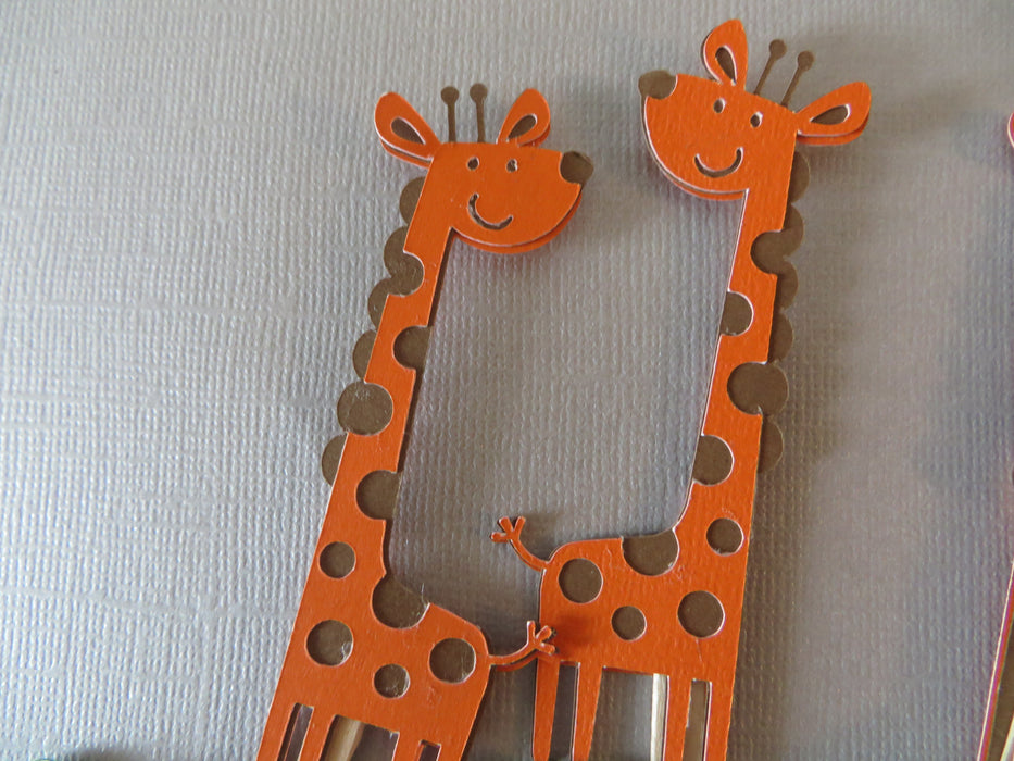 Giraffe Cupcake Toppers - set of 12 - zoo theme cupcake toppers