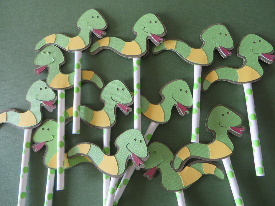 Very popular!  Snake Cupcake Toppers - choose your colors - set of 12